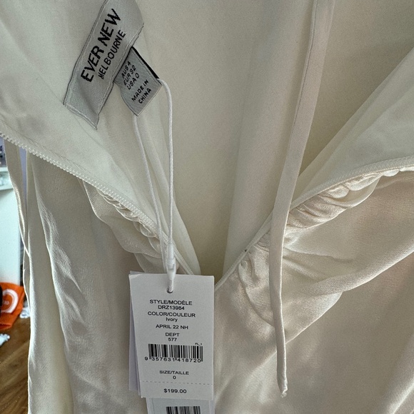 Ever New  Cut Out Midi Open Back Puff-Sleeve white Midi Dress - Picture 4 of 4